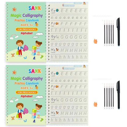 Sank Magic Practice Copybook Pen Preschools Kids Calligraphy English Verison Free Wiping Children Reusable Writing Book - im…