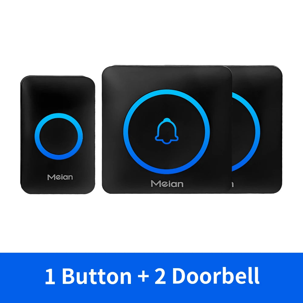 Meian Smart Home Doorbell Wireless Security Doorbell IP65 Waterproof Outdoor Door Bell 60 Songs 5 Volume Adjustable Chime Ki…