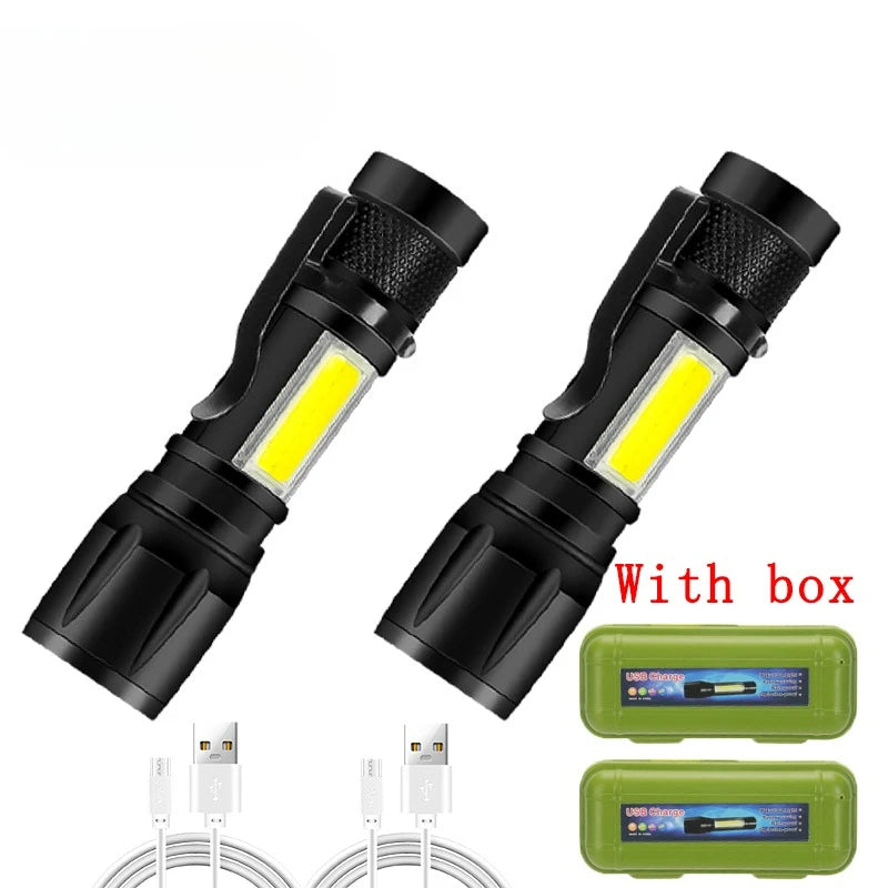 Rechargeable LED Flashlight Zoomable Torch with LCD Display 3 Modes Waterproof High Power Hand Light Outdoor Wilderness Camp…