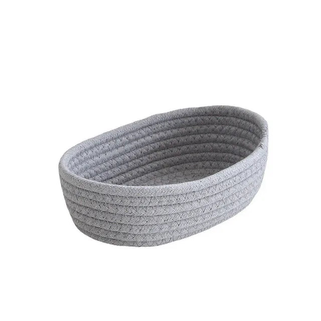 면 끈 수납함 Nordic Cotton Rope Woven Storage Baskets Organize Boxs Desktop Sundries Organize Basket Sundries Key Cosmetics Stora…