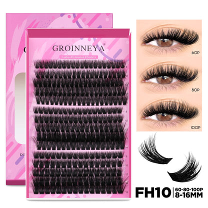GROINNEYA DIY Lash Extension Kit Individual Lashes Cluster Mix Eyelashes Full Set Lashes Kit with Lash Bond and Seal At Home…