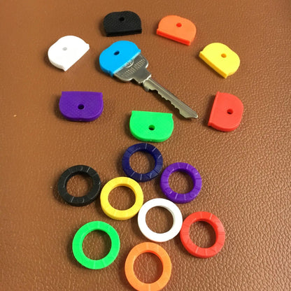 10pcs 24pcs 32pcs Color Key Sleeve Mixed Color Soft Silicone Elastic Key Ring DIY Key Pendant Marking to Distinguish The Key…
