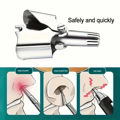 LISI Washable Portable Manual Nose Hair Trimmer for Men & Women Waterproof Stainless Steel Ear Hair Trimmer with Cleaning Br…
