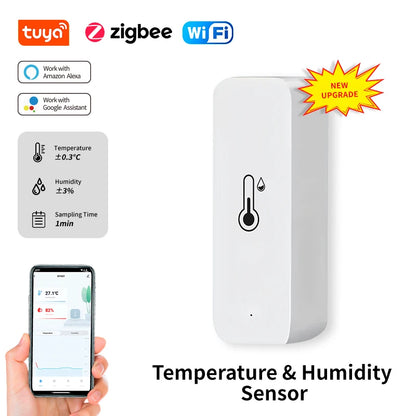 Tuya Wifi/Zigbee Temperature And Humidity Sensor Indoor Thermometer Smart Life Control For Home Work With Alexa Google Assis…