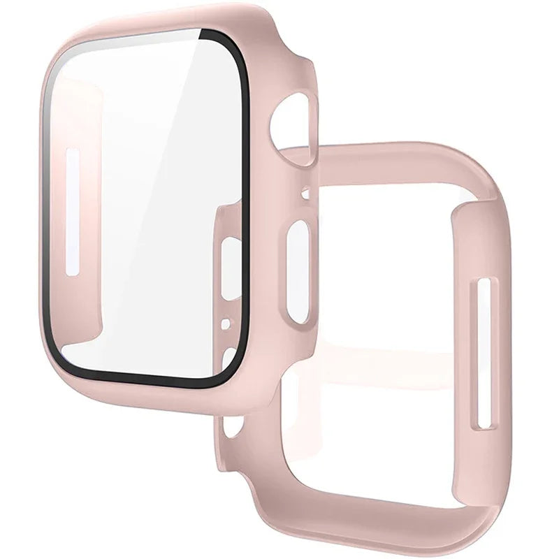 Tempered Glass+Cover For Apple Watch 11 10 9 8 7 46mm 42mm PC Bumper Screen Protector Case iWatch Series 7 6 5 4 SE3 44 40 4…