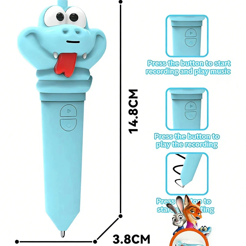 Zootopia 2 Lanyard Carrot Recording Pen | Gary Snake Venom Serum Pen | Bracket 60 Second Recording 2-in-1 Neutral Pen Statio…
