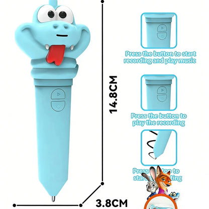 Zootopia 2 Lanyard Carrot Recording Pen | Gary Snake Venom Serum Pen | Bracket 60 Second Recording 2-in-1 Neutral Pen Statio…