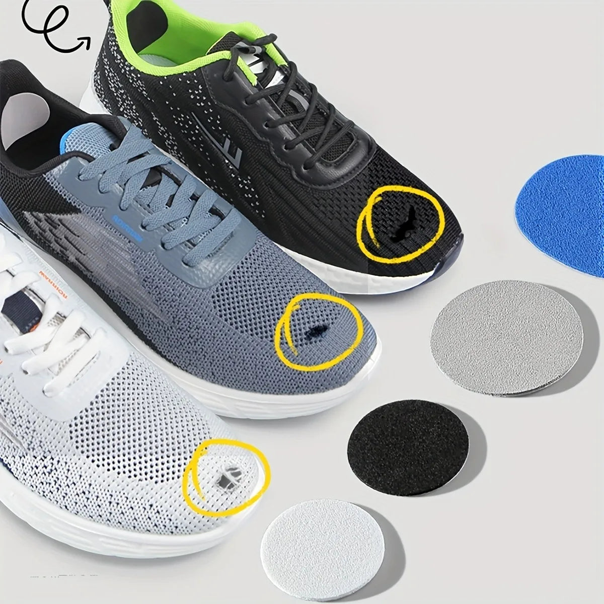 6 Pcs Self-Adhesive Shoe Patches, Strong Waterproof Repair for Holes, Fabric, Mesh, Invisible Shoe Fix, Seamless Shoe Repair…