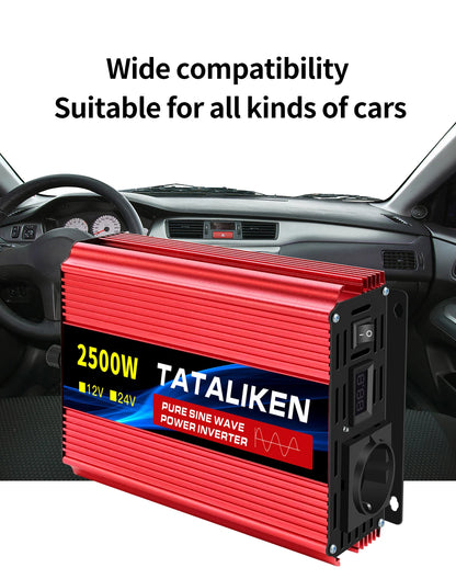 Inverter Pure Sine Wave 2500W/3500W/4500W/5000WDC 12V/24V to AC 220V 230V Voltage Transfer Converter Charging Adapter EU Soc…