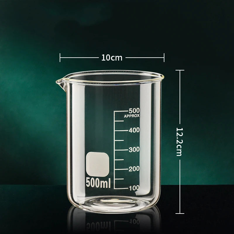 50/100/150/250/500/1000ml High Borosilicate Glass Measuring Cup Clear Scale Cup Laboratory Beaker Kitchen Baking Measuring C…