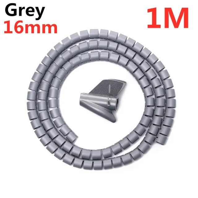 2M/1M Flexible Spiral Cable Wire Protector Cable Organizer Computer Cord Protective Tube Clip Organizer Management Tools 16/…