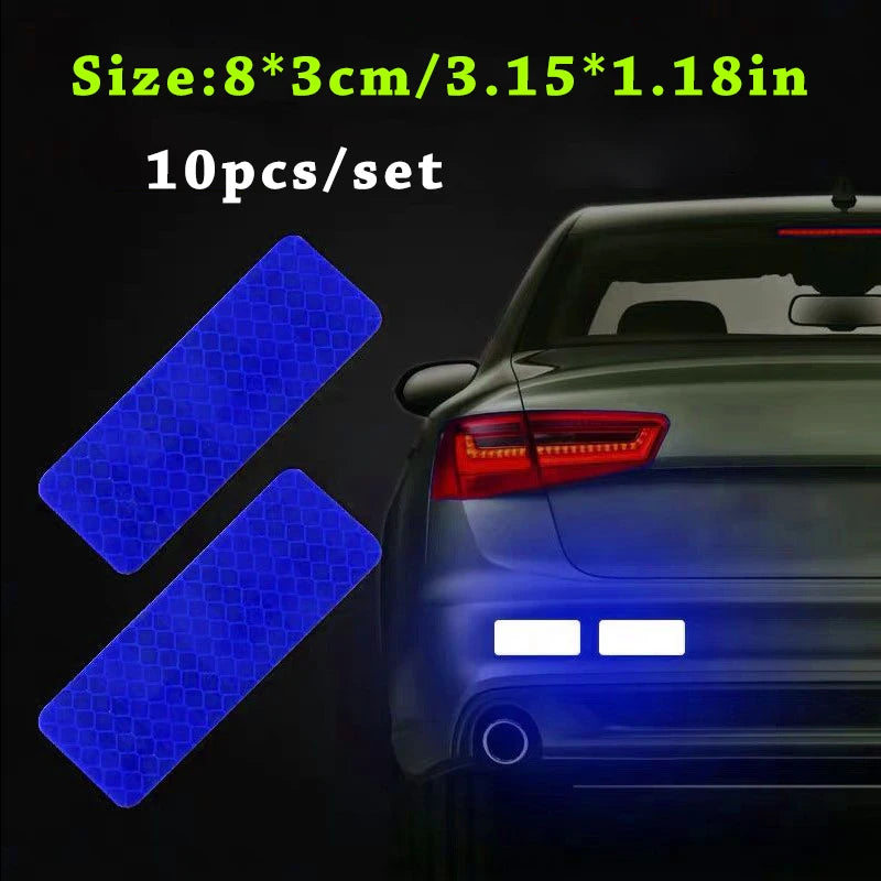 10pcs/set Car Bumper Reflective Safety Strip Stickers Car Reflective Sticker Reflective Warning Safety Tape - image 9