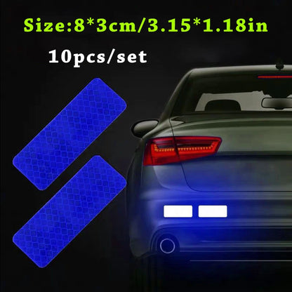 10pcs/set Car Bumper Reflective Safety Strip Stickers Car Reflective Sticker Reflective Warning Safety Tape - image 9