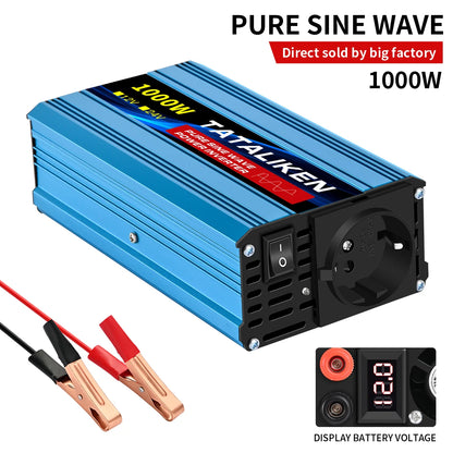 Inverter Pure Sine Wave 2500W/3500W/4500W/5000WDC 12V/24V to AC 220V 230V Voltage Transfer Converter Charging Adapter EU Soc…