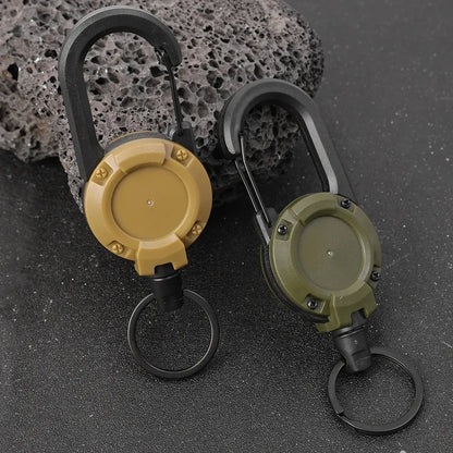 Retractable Heavy Duty Pull Reel Carabiner Key Chains Strong Steel Wire Rope Buckle Spring Key Ring Outdoor Sporty Keychain…
