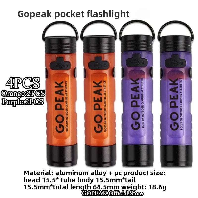 GOPEAK Pocket Mini Flashlight Outdoor Key Clip Cap Ambient Led Long Endurance Disaster Relief Emergency 5050 Small Light - i…