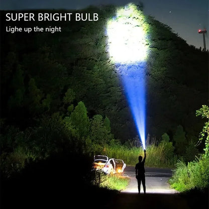 5LED High Power Led Flashlights Rechargeable Camping Spotlight with Side Light 3 Lighting Modes for Camping Adventure Outdoo…