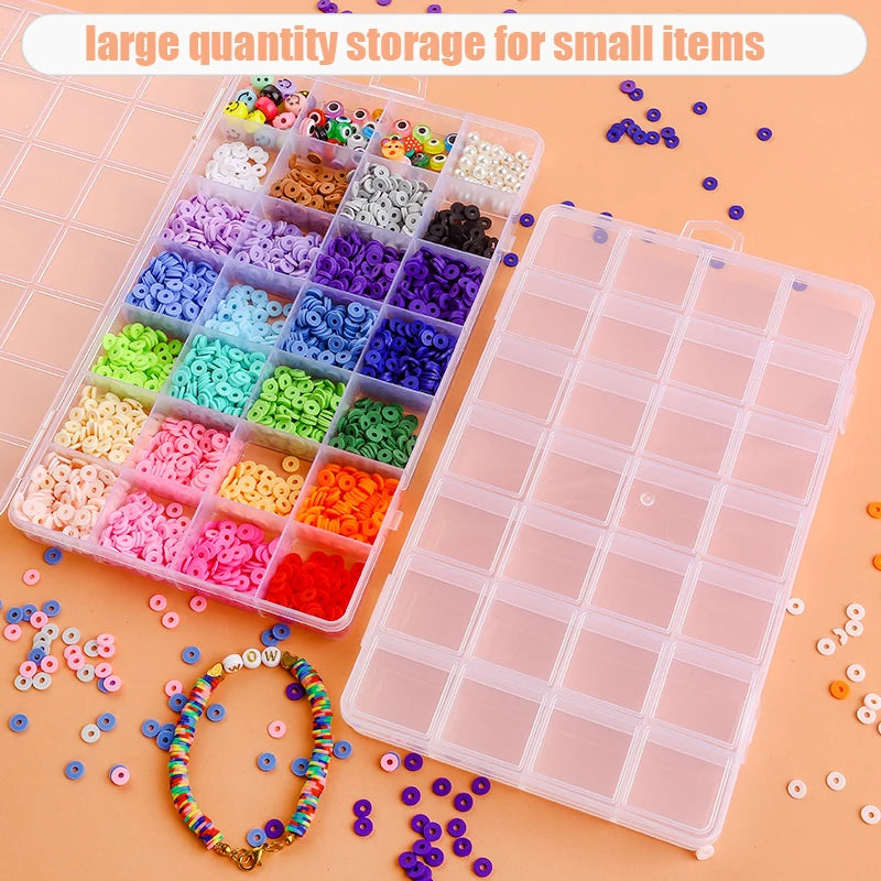 Transparent Storage Container Jewelry Box Clear Plastic Organizer Box Empty Earring Storage Organizer Display Case for Beads…
