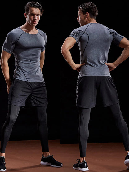 2026 Compression T Shirt Men Summer Sportswear Running T-shirt Elastic Quick Dry Sport Tops Tee Athletic Gym Workout Shirts…