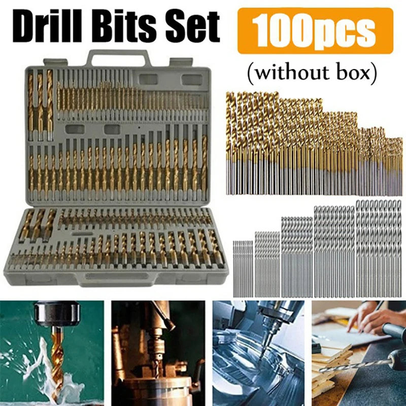 100/50Pcs Titanium Coated Drill Bits HSS High Speed Steel Set Tool Quality Power Tools 1/1.5/2/2.5/3mm - image 5