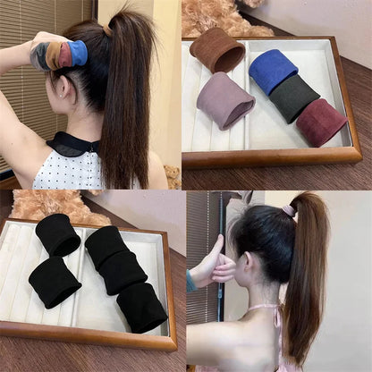 4 Set Solid Widen Thicken Hair Band Ropes Women Ponytail Holder Hair Tie Scrunchies Rubber Bands Korea Fashion Hair Accessor…