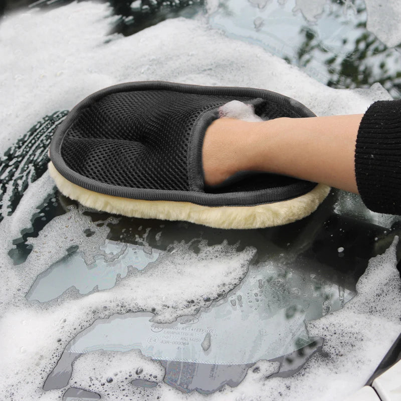 Car Styling Wool Soft Car Washing Gloves Cleaning Brush Motorcycle Washer Care Products Plush Car Wash Gloves - image 2