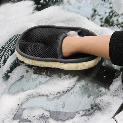 Car Styling Wool Soft Car Washing Gloves Cleaning Brush Motorcycle Washer Care Products Plush Car Wash Gloves - image 2