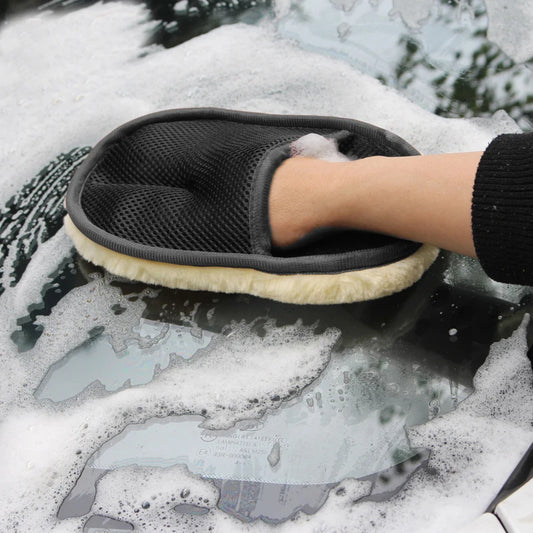 Car Styling Wool Soft Car Washing Gloves Cleaning Brush Motorcycle Washer Care Products Plush Car Wash Gloves - image 2