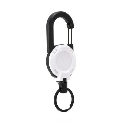 Retractable Heavy Duty Pull Reel Carabiner Key Chains Strong Steel Wire Rope Buckle Spring Key Ring Outdoor Sporty Keychain…