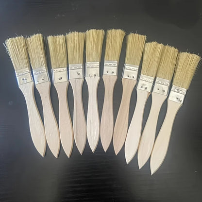 10 pig mane brushes, suitable for art, handicrafts, plastering, painting, glue application, wooden handles - image 4