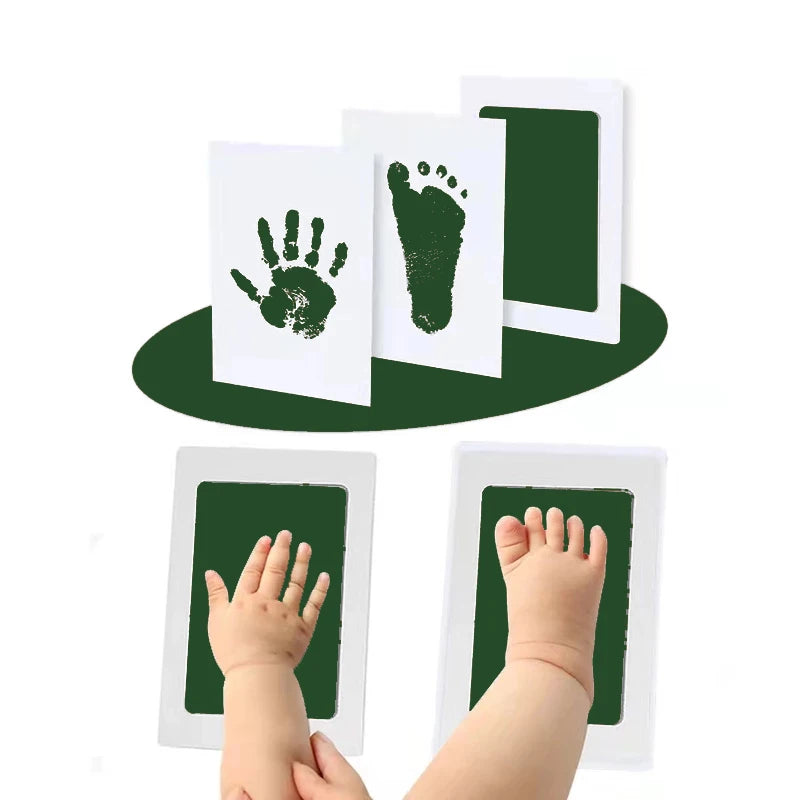 Newborn Baby DIY Hand And Footprint Kit Ink Pads Photo Frame Handprint Toddlers Souvenir Accessories Safe Clean Baby Shower…