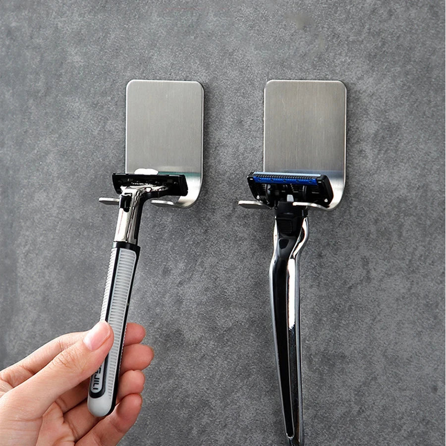 6/2pcs Razor Holder 304 Stainless Steel Men Shaving Shaver Razor Stand Shelf Shaving Razor Storage Rack Bathroom Hook Organi…