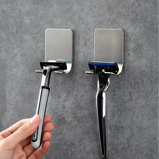 6/2pcs Razor Holder 304 Stainless Steel Men Shaving Shaver Razor Stand Shelf Shaving Razor Storage Rack Bathroom Hook Organi…