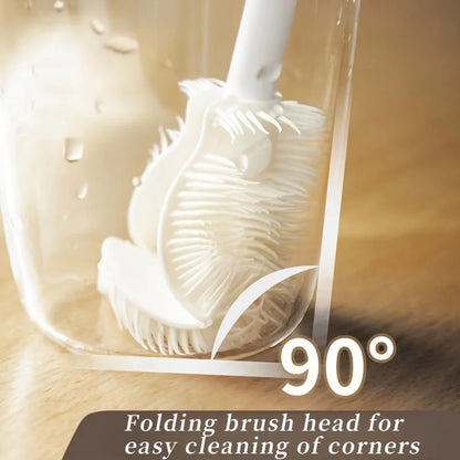 Foldable 360 Degree Comprehensive Cleaning Silicone Brush with Long Handle Design, Reusable for Bottles and Cups - image 6