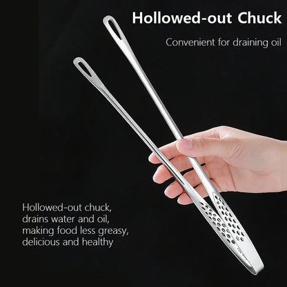Long Stainless Steel Kitchen Tongs Non-Slip Heat Resistant BBQ Grill Tongs for Steak Seafood Buffet Salad Cooking Tools - im…