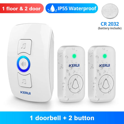 KERUI Wireless Doorbell Waterproof OutDoor Smart Home Door Bell Welcome Melodies Chimes LED Flash Security Adjustable Volume…