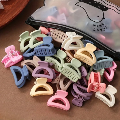 20 Pcs/bag Solid Color Matte Hollow Hair Claw Clip Candy Color Catch Barrettes Stylish Hair Accessories Suitable for Women -…