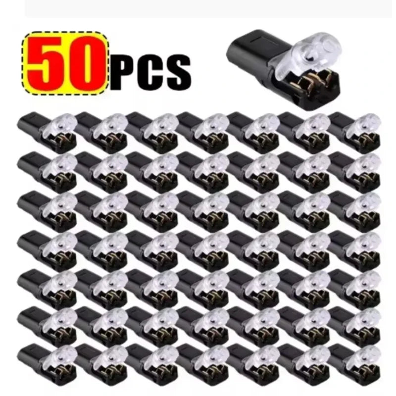 10/20/30/50/100 Pcs D2 Waterproof Plug Wire Connector 2 Pin Way Cable Plug Car Electric Wire Snap Connectors Strip Terminal…