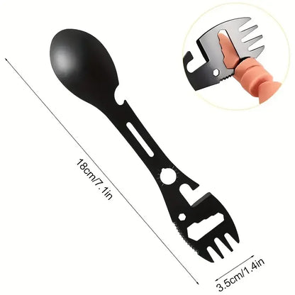 Outdoor Fork Spoon Versatile Outdoor Camping Tool Lightweight Fork Spoon Bottle Opener for Survival Tactical Utility for Eas…