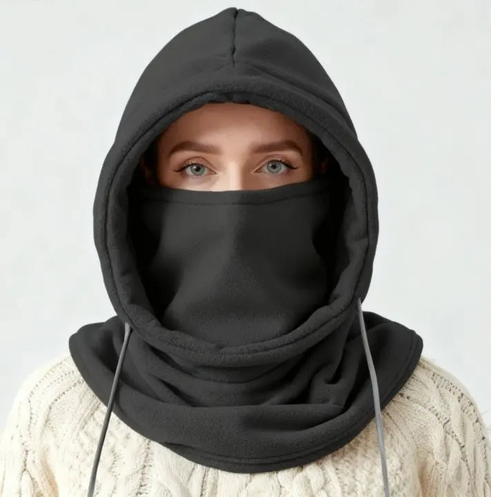 Unisex Winter Balaclava Knit Hood - Windproof Mask with Drawstring, Motorcycle Riding Headgea Warm Knitted Cap Cold Weather…