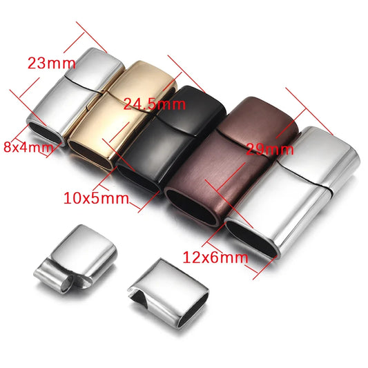 Stainless Steel Magnetic Clasp 8*4mm 10*5mm 12*6mm for DIY Bracelet Accessories Jewellery Making Supplies Jewelry Parts - im…