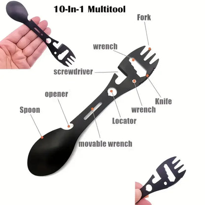Outdoor Fork Spoon Versatile Outdoor Camping Tool Lightweight Fork Spoon Bottle Opener for Survival Tactical Utility for Eas…