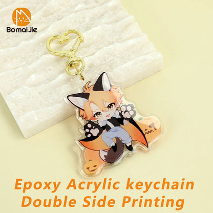 Custom Keychain Cartoon Acrylic Key Chain Photo Customized Anime Charms Hologram Clear Personalized Designer Car Keychains -…