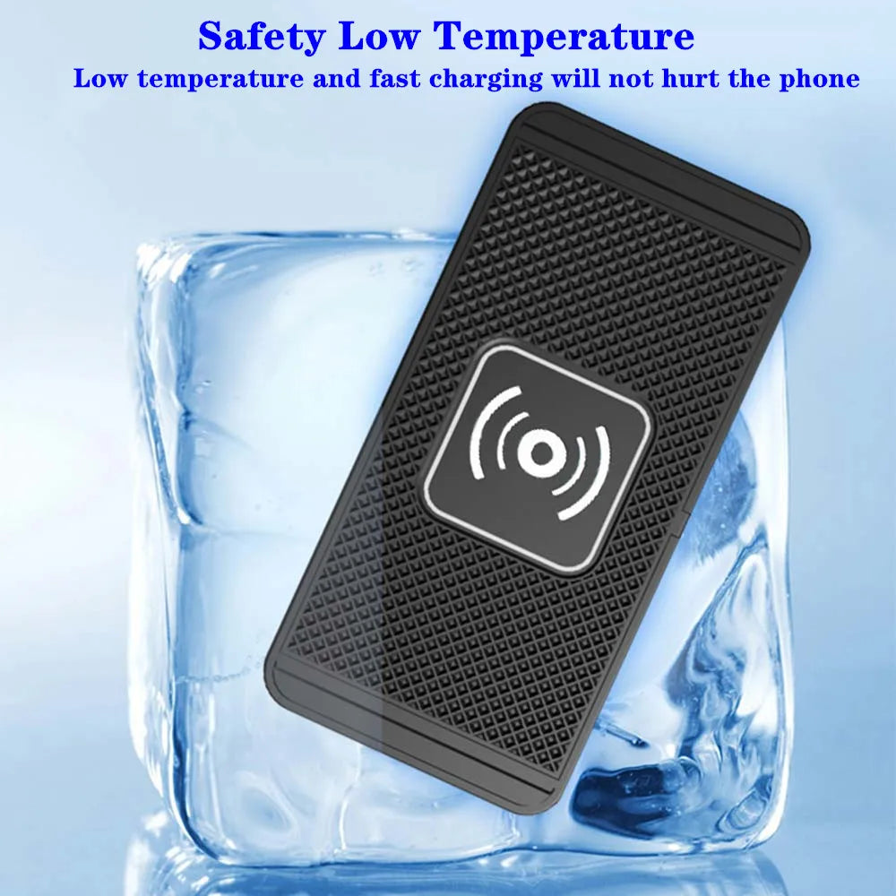 Car Wireless Charger for Iphone 16 15 15 Pro Max 14 13 12 X Samsung S24 S23 Wireless Car Charger Silicone Pad Stand Fast Cha…