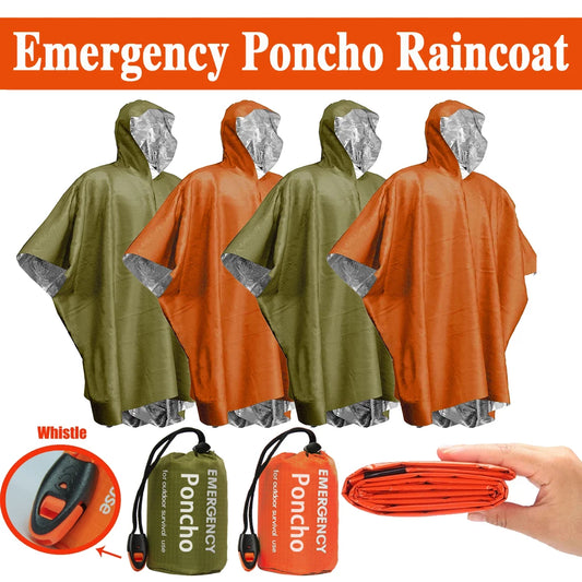 Emergency Waterproof Raincoat Aluminum Film Disposable Poncho Warm Thermal Rainwear Blankets Survival Tools Camping Equipmen…