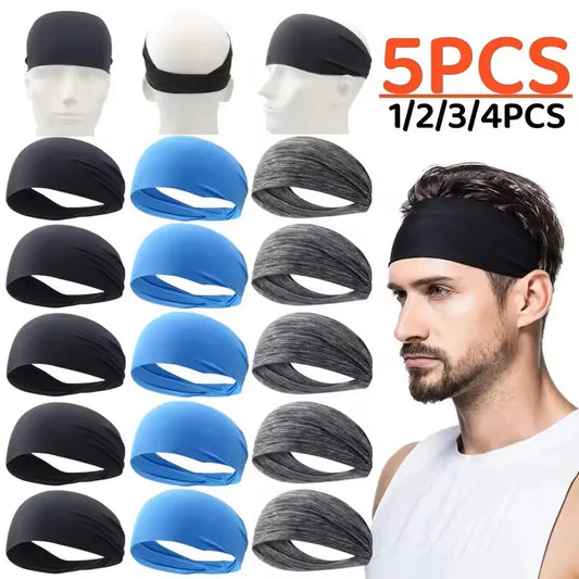 Elastic Sports Headbands Sweat Absorption Headdress Quick Dry Workout Headband Anti-slip Breathable Sweatbands for Yoga Runn…
