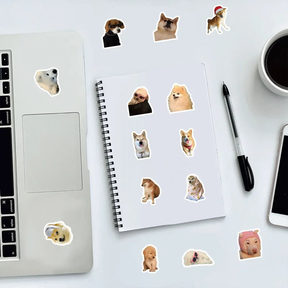 10/50/100pcs Funny Dog Stickers Cartoon Cute Decals Toy Stationery Guitar Phone Bicycle Laptop Luggage Car Graffiti Kids Sti…