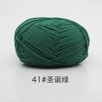 40-50g/Set 4ply Milk Cotton(80%) Knitting Yarn Needlework Dyed Lanas For Crochet Craft Sweater Hat Dolls At Low Price - imag…