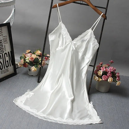 Sexy Lace Patchwork Camisola Lingerie Nighty Wedding Dress Sleep Wear Nightdress Clothes Women's Nightgowns Sexy Nightwear -…