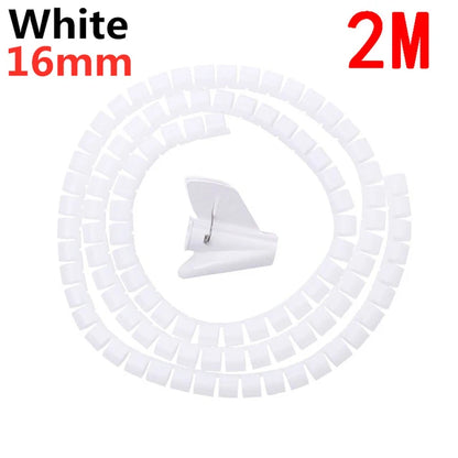 2M/1M Flexible Spiral Cable Wire Protector Cable Organizer Computer Cord Protective Tube Clip Organizer Management Tools 16/…